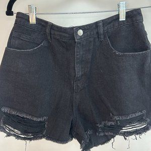 NWT Princess Polly Black Denim "Elise" Shorts (Size 10)